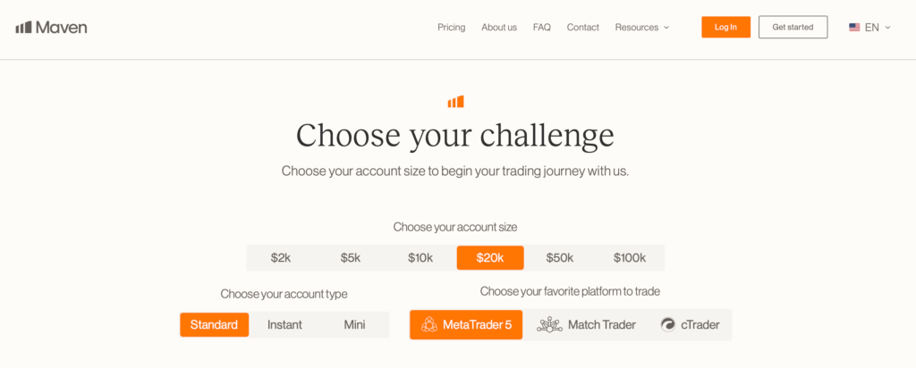 Maven Trading proprietary trading platform, challenges, dashboard, and rules - Preview 2